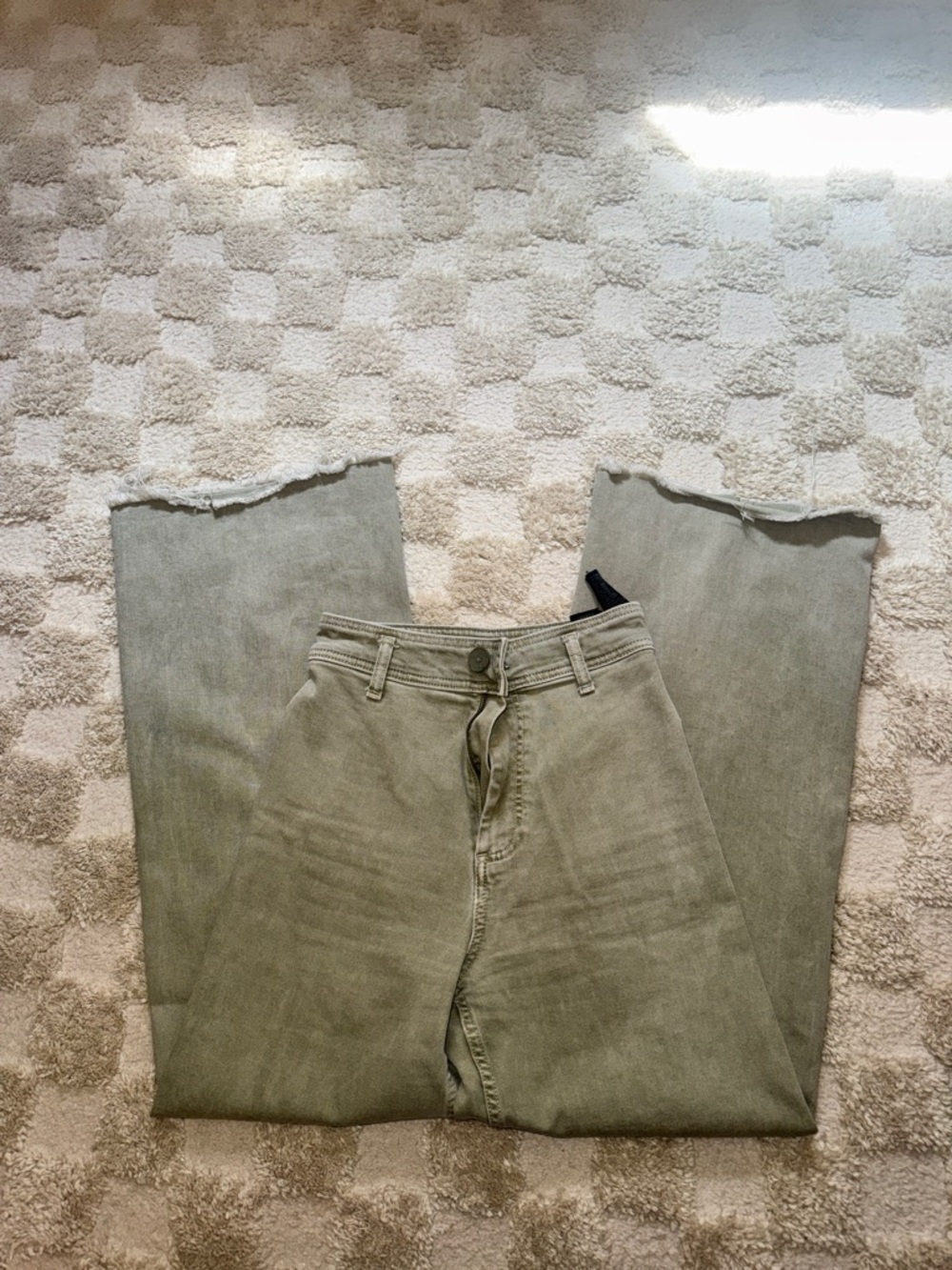 Zara ZW Marine Straight High Rise Jeans Bundle (3) Khaki/Black/Green | Size: 2 - Picture 3 of 16